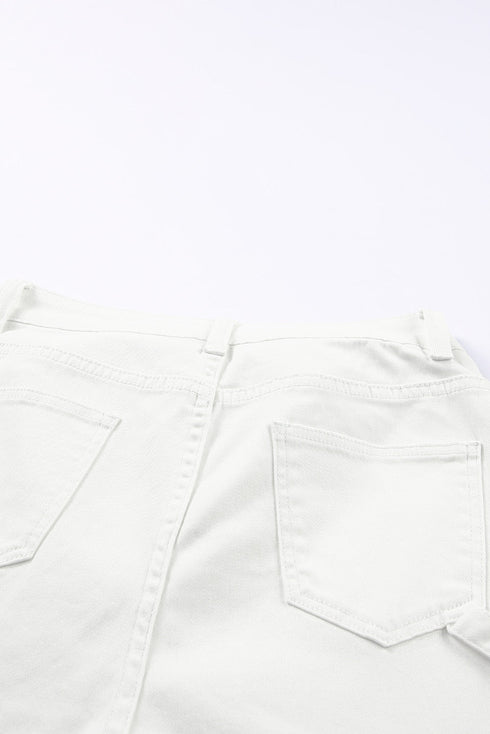 High Waist Straight Leg Cargo Pants with Pockets
